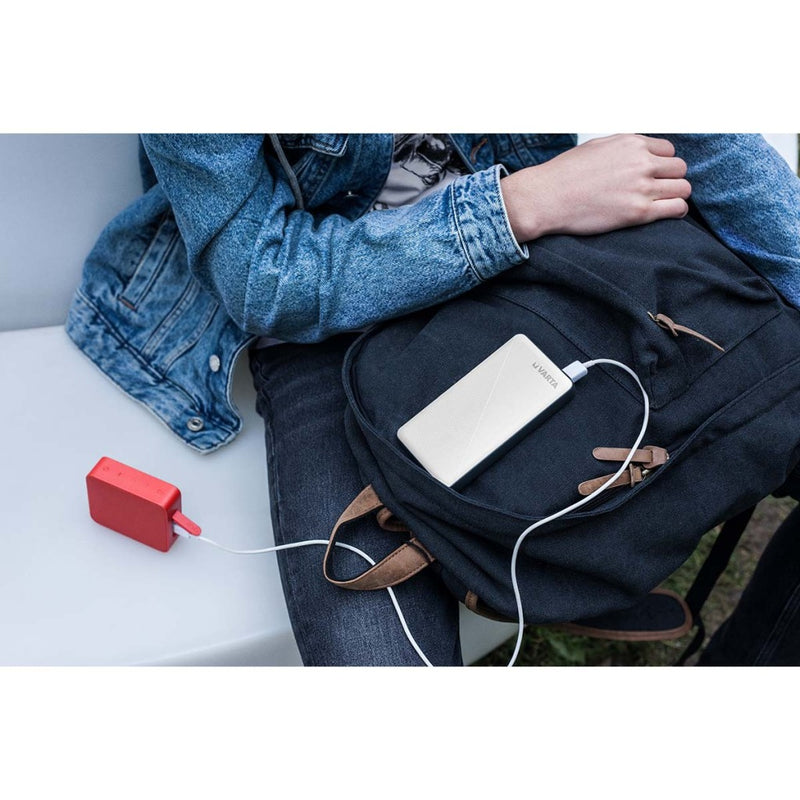 Load image into Gallery viewer, Enzo varta powerbank 10.000ma zilver + led indicatie usb en usb-c - 3509010
