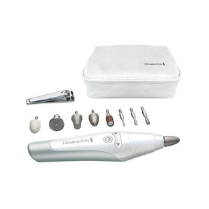 Remington man3000 reveal manicure-pedicureset met 12 hulpstukken zilver wit