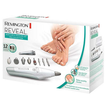 Remington man3000 reveal manicure-pedicureset met 12 hulpstukken zilver wit