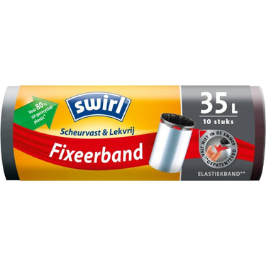 Swirl pedaalemmerzak met elastische fixeerband 35l rol a 10 zakken 650x635mm voor 80% uit gerecycled plastic