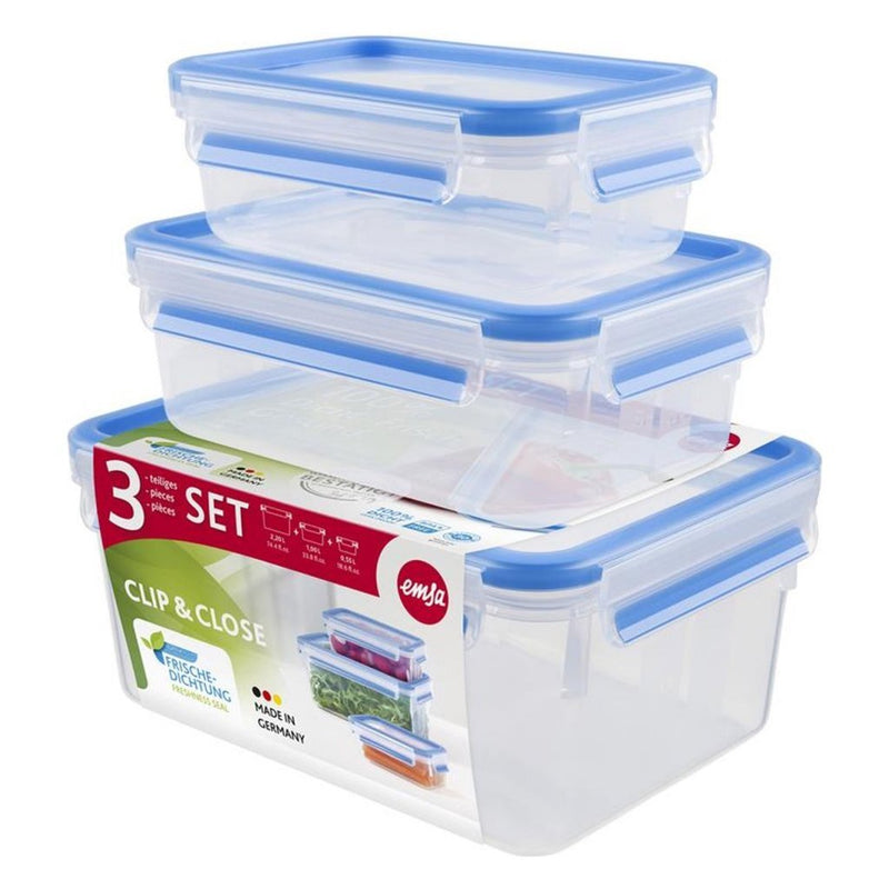 Load image into Gallery viewer, Emsa 508566 clip close vershouddozen 0.55l 1l 2.3l 3 stuks blauw
