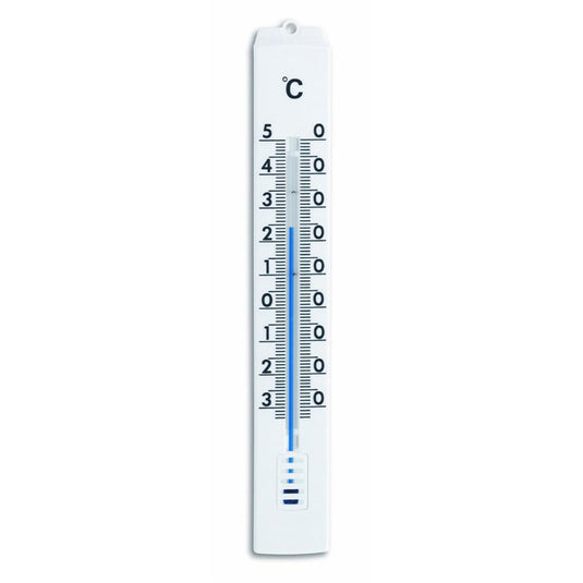 Tfa dostmann binnen buitenthermometer analoog kunststof 18cm wit