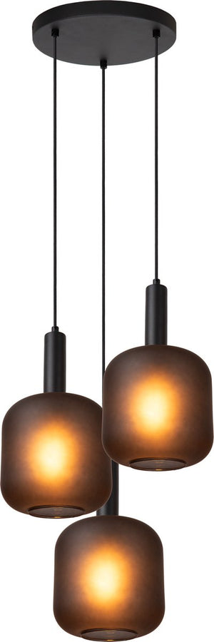 Lucide eloise - hanglamp - ø 40 cm - 3xe27 - zwart