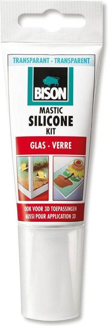 Bison siliconenkit glas tube - transparant - 60 ml
