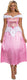 Disguise disney prinses - sleeping beauty, aurora jurk basic plus, maat s (4-6), volwassenen