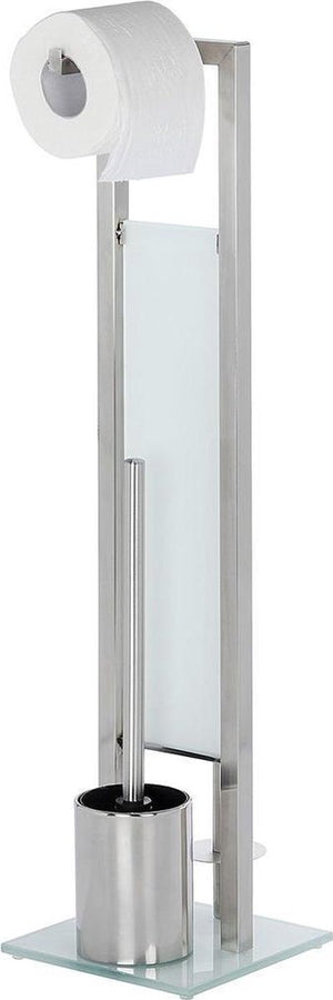 Wenko toiletbutler rivalta rvs mat - toiletborstel met houder, toiletrolhouder en reserverolhouder vrijstaand