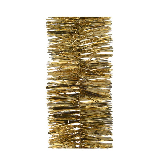 Decoris kerstboom guirlande tinsel glans 7.5cm x 270cm goud