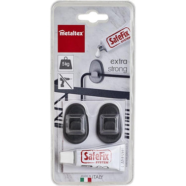 Metaltex plakhaken 2 stuks zwart