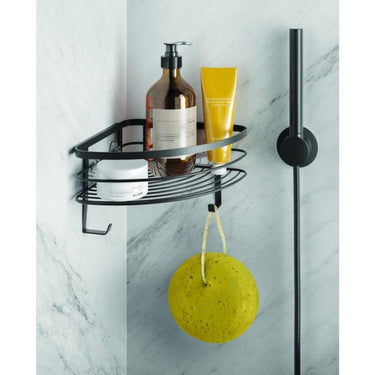 Metaltex origin lava touch douche hoekrek 21x21x13cm matzwart (ophangen zonder boren)