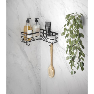 Metaltex origin lava touch douche hoekrek 25x25x13cm matzwart (ophangen zonder boren)