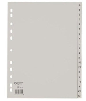 Ahrend ofc-tab1 tabbladen a4 a - z grijs set 20 stuks