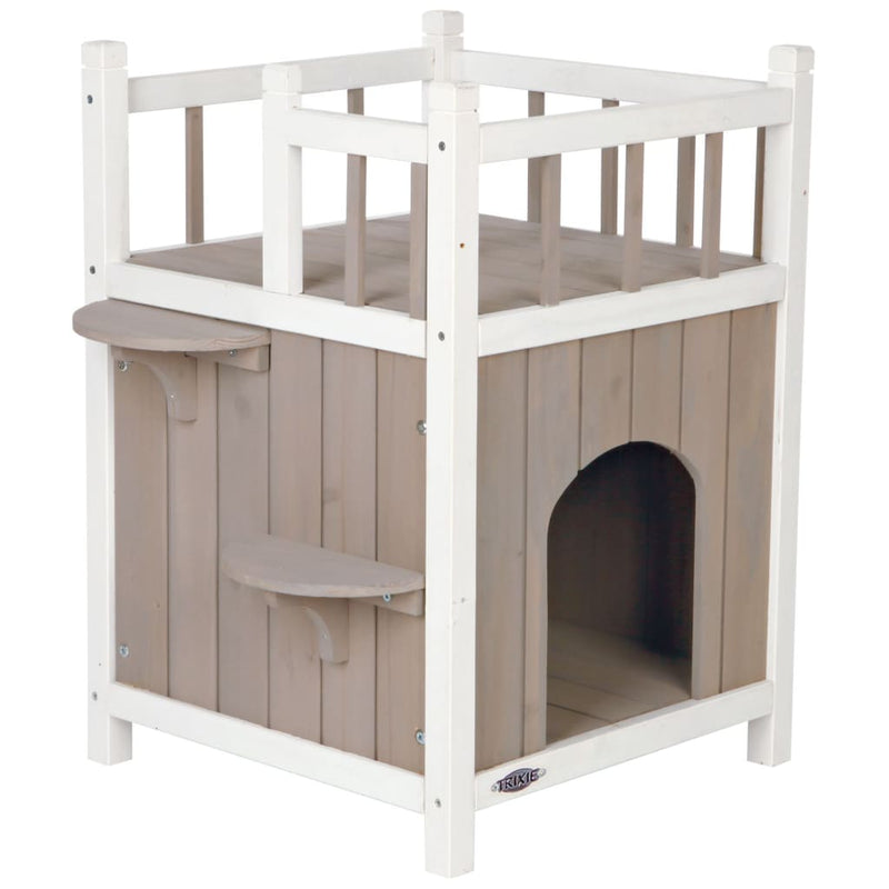 Load image into Gallery viewer, TRIXIE Kattenhuis cat's home met balkon grijs wit
