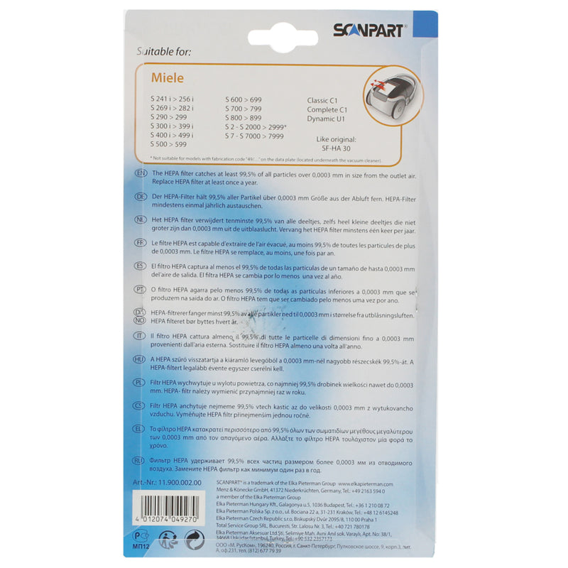Load image into Gallery viewer, Scanpart miele hepafilter sfha30
