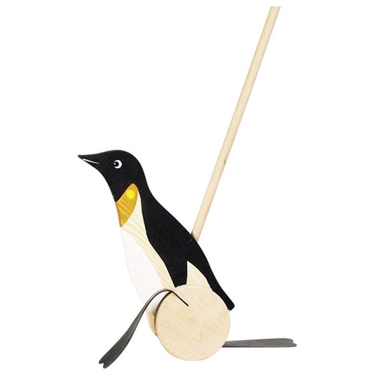 Goki stokroller: pinguin h22cm, stok l60cm, 1+