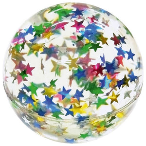 Stuiterende bal - glittersterren. 4,3 cm