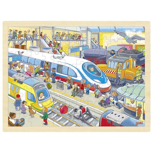 Goki houten puzzel, treinstation. 96 delig. 3