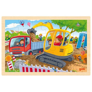 Goki puzzel graafmachine. 24 delig. 30x20x0,8
