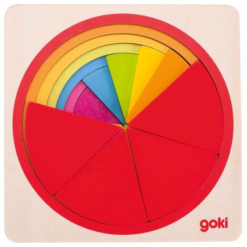 Afbeelding laden in galerijviewer, Goki puzzel cirkel. 21 delig. 12x12x2,1 cm.4+
