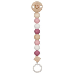 Goki houten fopspeenketting hart roze