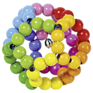 Goki houten grijpring bal regenboog