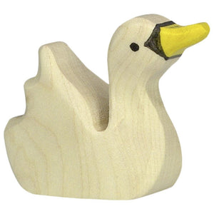 Holztiger zwaan, klein zwemmend. 3,5 cm
