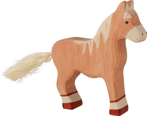 Holztiger houten paard lichtbruin