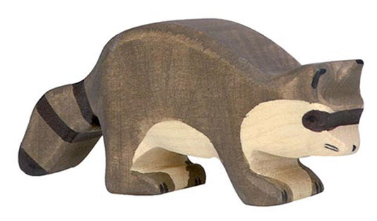 Holztiger wasbeer. 10 cm.
