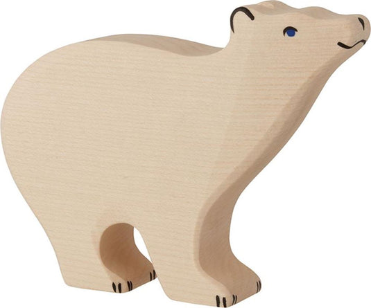 Holztiger ijsbeer. 15 cm.