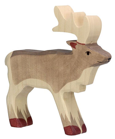 Holztiger rendier. 14 cm.