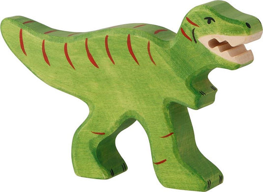 Holztiger tyrannosaurus rex. 10 cm.