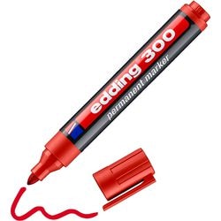 Permanent marker edding 300 ultra 1-3mm rood rond waterbestendig sneldrogend