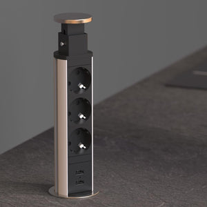 Schütte stopcontact inbouw drievoudig e1 zwart