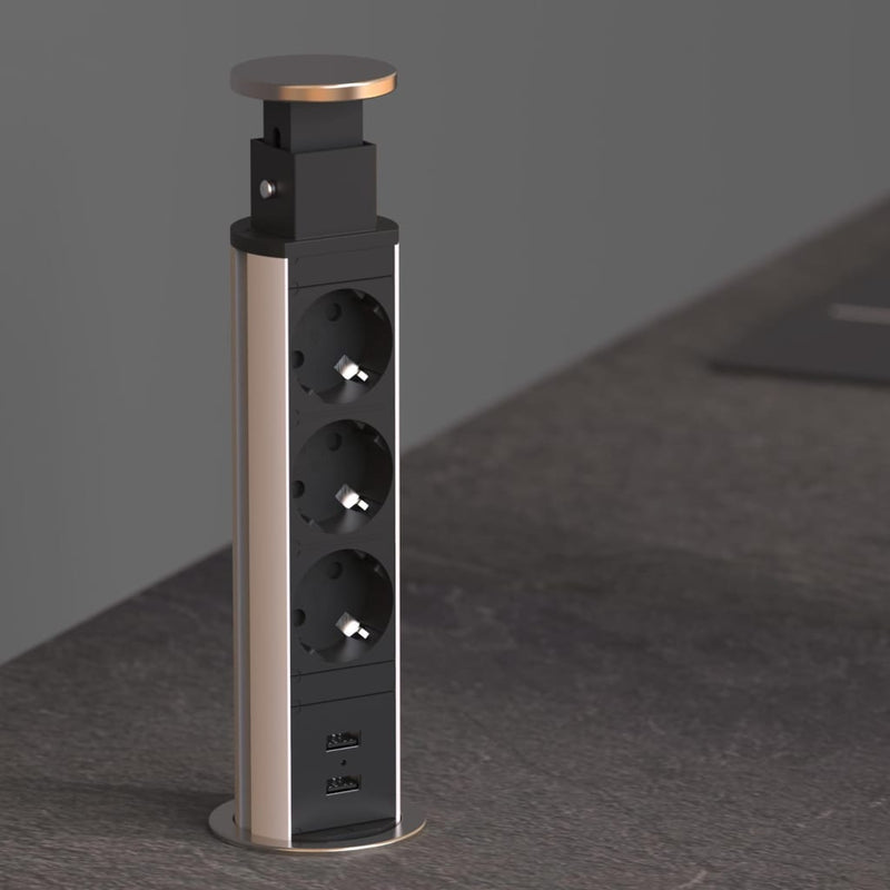 Load image into Gallery viewer, Schütte stopcontact inbouw drievoudig e1 zwart
