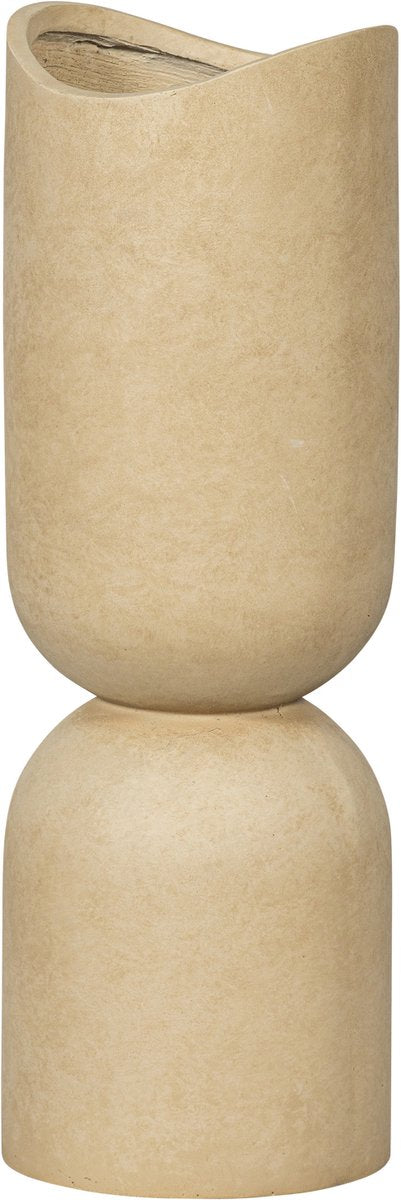 Woood vaas plantenpot mosi - fiber clay - beige - 75x25 cm