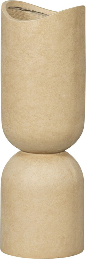 Woood vaas plantenpot mosi - fiber clay - beige - 75x25 cm