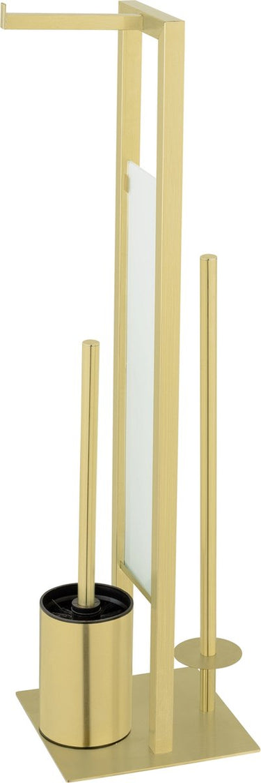 Wenko toiletbutler rivalta rvs mat goud - toiletborstel met houder, toiletrolhouder en reserverolhouder vrijstaand