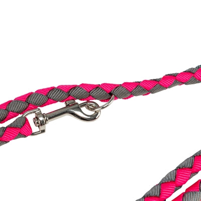 Afbeelding laden in galerijviewer, Trixie hondenriem cavo verstelbaar fuchsia grijs

