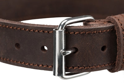 Load image into Gallery viewer, Trixie halsband hond rustic vetleer donkerbruin
