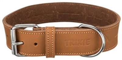 Load image into Gallery viewer, Trixie halsband hond rustic vetleer heartbeat bruin
