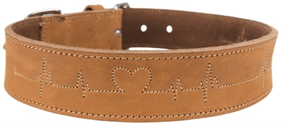Load image into Gallery viewer, Trixie Halsband hond rustic vetleer heartbeat bruin

