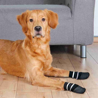 Load image into Gallery viewer, Trixie hondensokken anti-slip met rubberlaag rondom zwart
