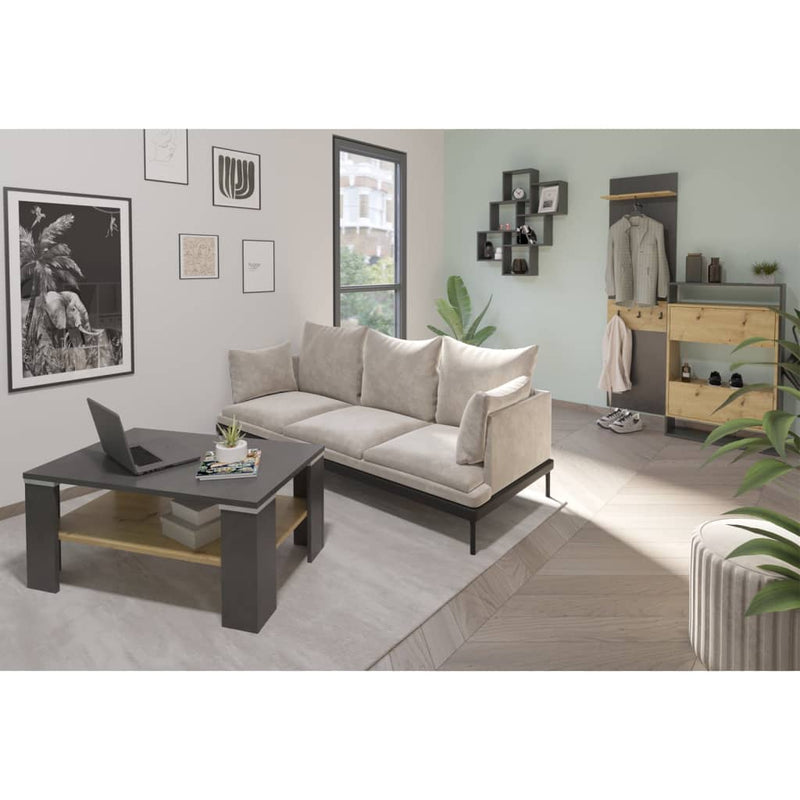 Load image into Gallery viewer, Fmd kapstok wandgemonteerd met schap 50x23x188 cm matera artisan eiken
