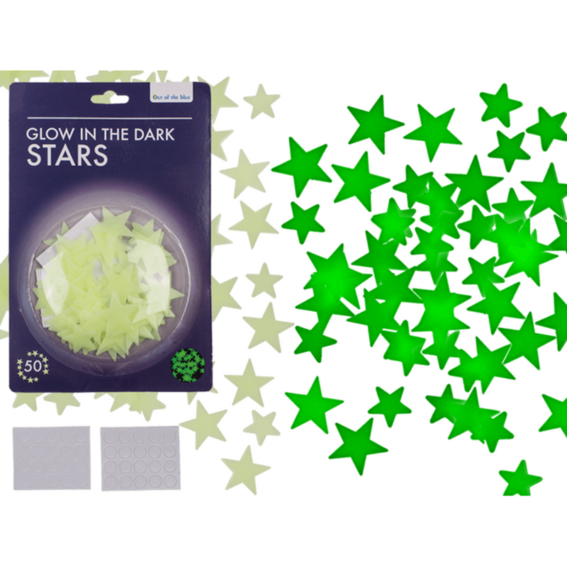 Afbeelding laden in galerijviewer, Glow in the dark sterren. 50 deilg op bl
