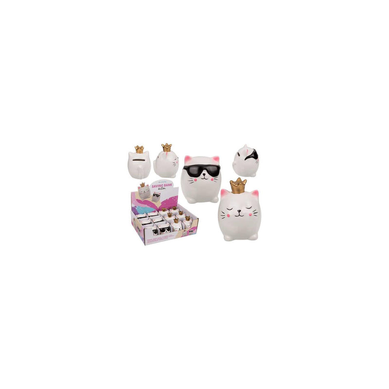 Load image into Gallery viewer, Out of the blue spaarpot kitten keramiek 7x6,5x9cm
