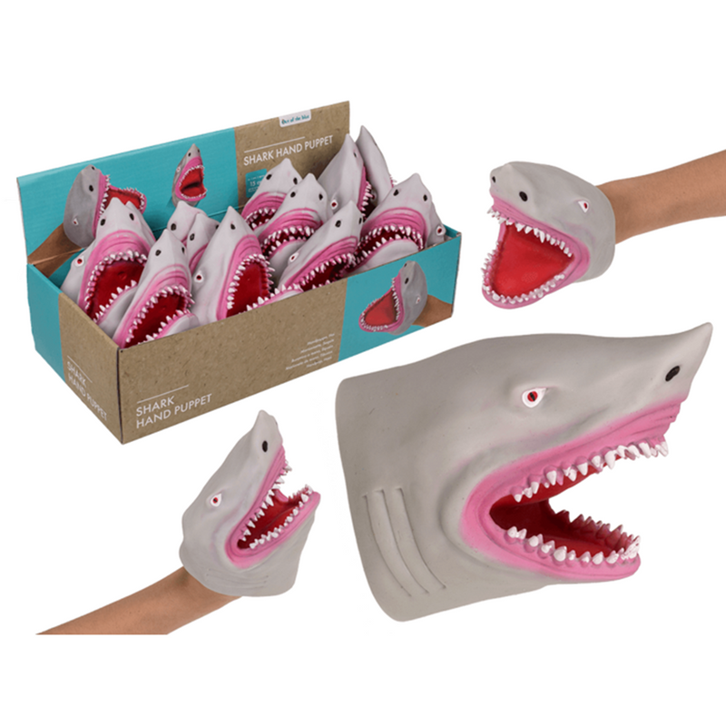 Afbeelding laden in galerijviewer, Dsp handpop haai. ca. 15 cm. 12 stuks in
