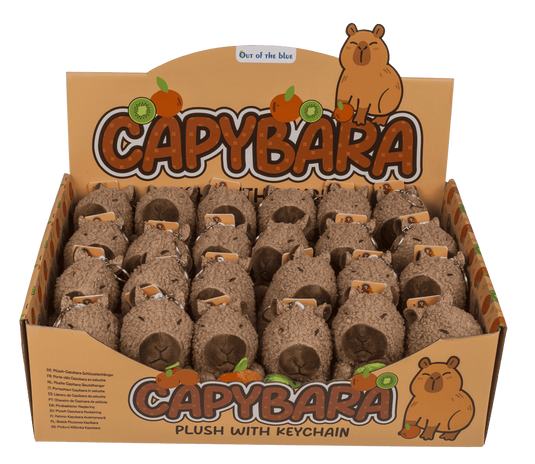 Sleutelhanger capybara. 10 cm. 2 a 24 st
