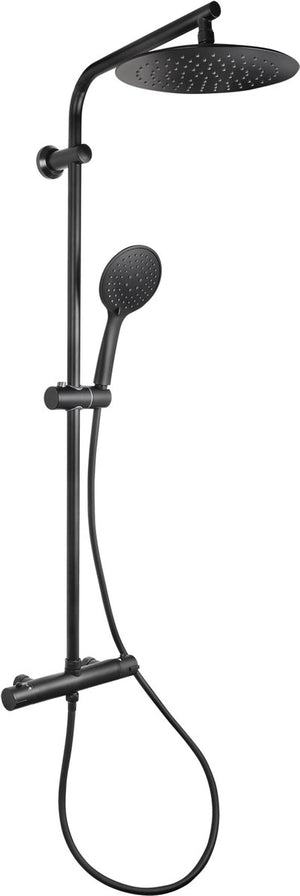 Differnz regendouche thermoline - 25cm stortdouche met handdouche - opbouw - mat zwart