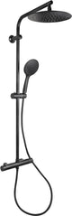 Differnz regendouche thermoline - 25cm stortdouche met handdouche - opbouw - mat zwart