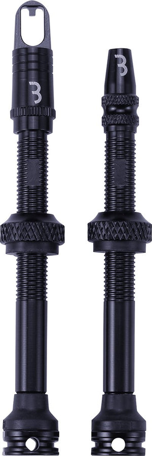 Bbb cycling tubeless ventiel set voor mtb en racefiets - aluminium tubeless valve - al valves - 60 mm - zwart - bti-160