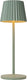 Lucide justine - oplaadbare tafellamp binnen buiten - accu batterij - led dimbaar - 1x2w 2700k - ip54 - met draadloos oplaadstation - groen